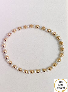 Gold-Filled Bead & Freshwater Pearl Bracelet