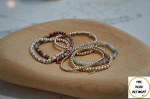 **JUST ADDED** Gold-Filled Bead Bracelet with Heart Charm