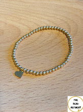 Load image into Gallery viewer, **JUST ADDED** Gold-Filled Bead Bracelet with Heart Charm