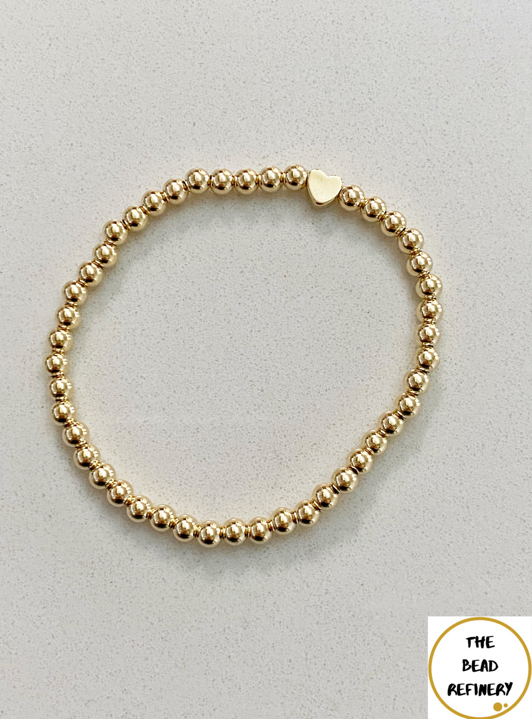 **JUST ADDED** Gold-Filled Bead Bracelet with Heart Bead