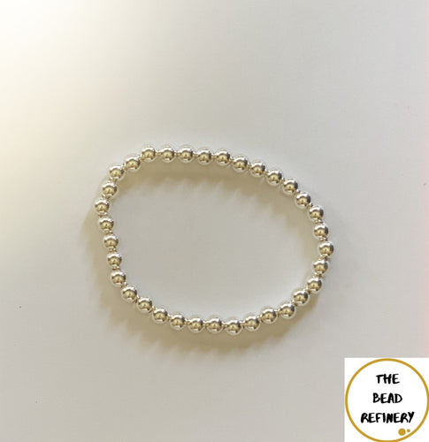Sterling Silver Bead Bracelet (Large)