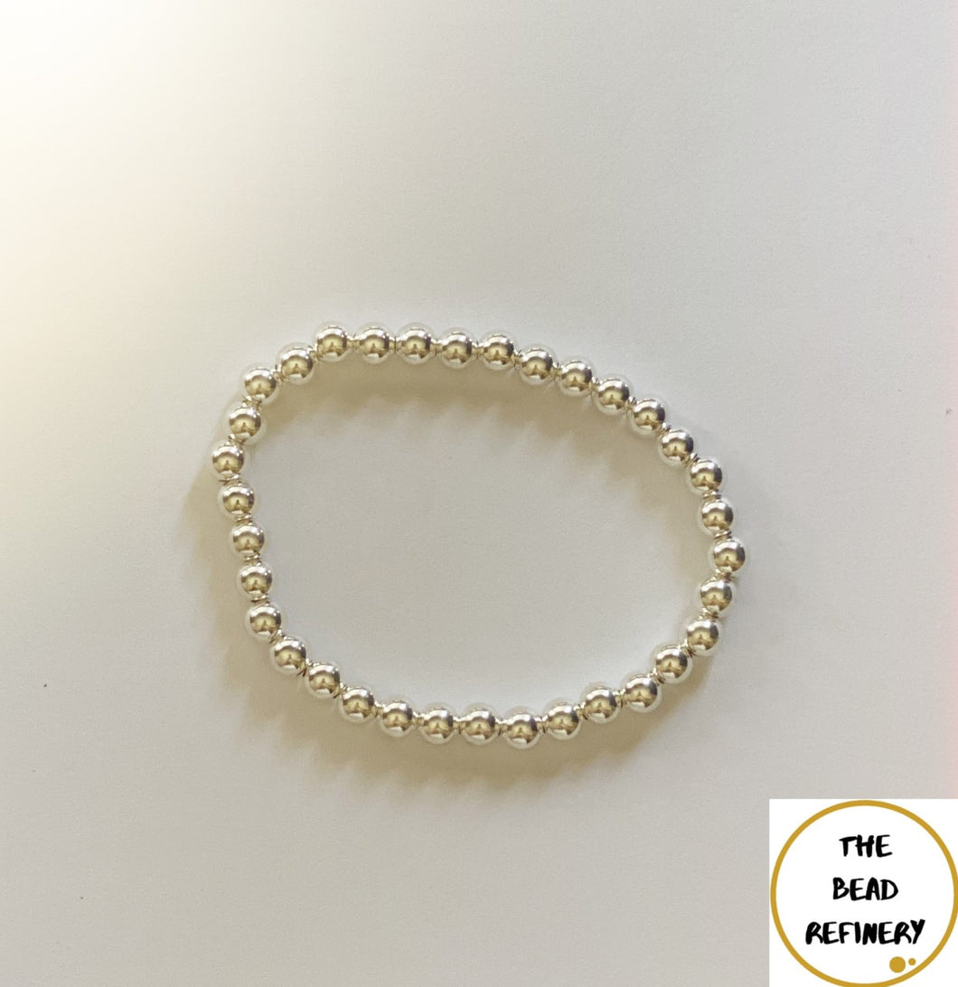Sterling Silver Bead Bracelet (Large)